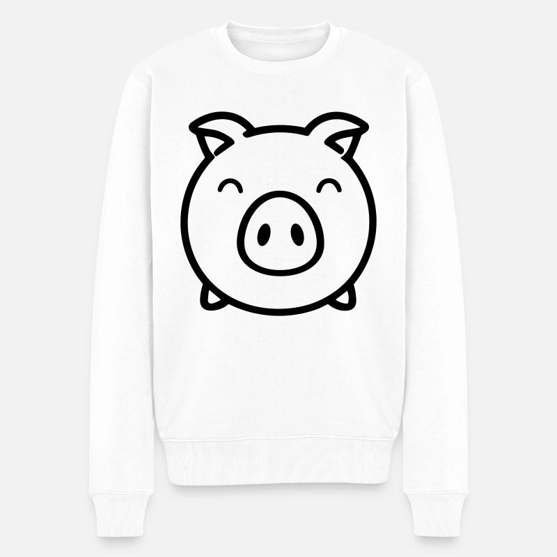 cochon - Pull Premium bio Homme - blanc