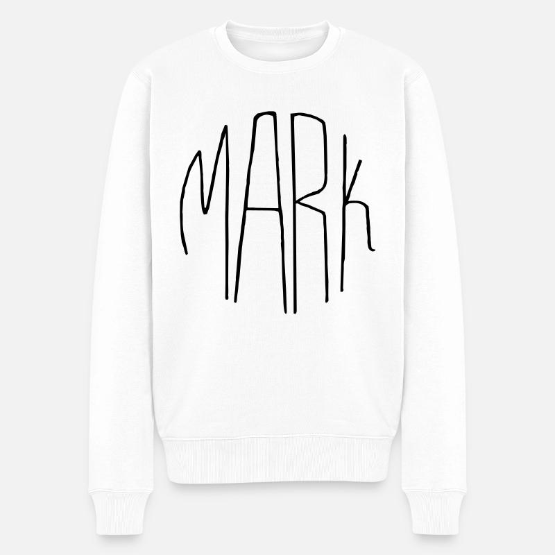 Mark - Männer Premium Bio Pullover - Weiß