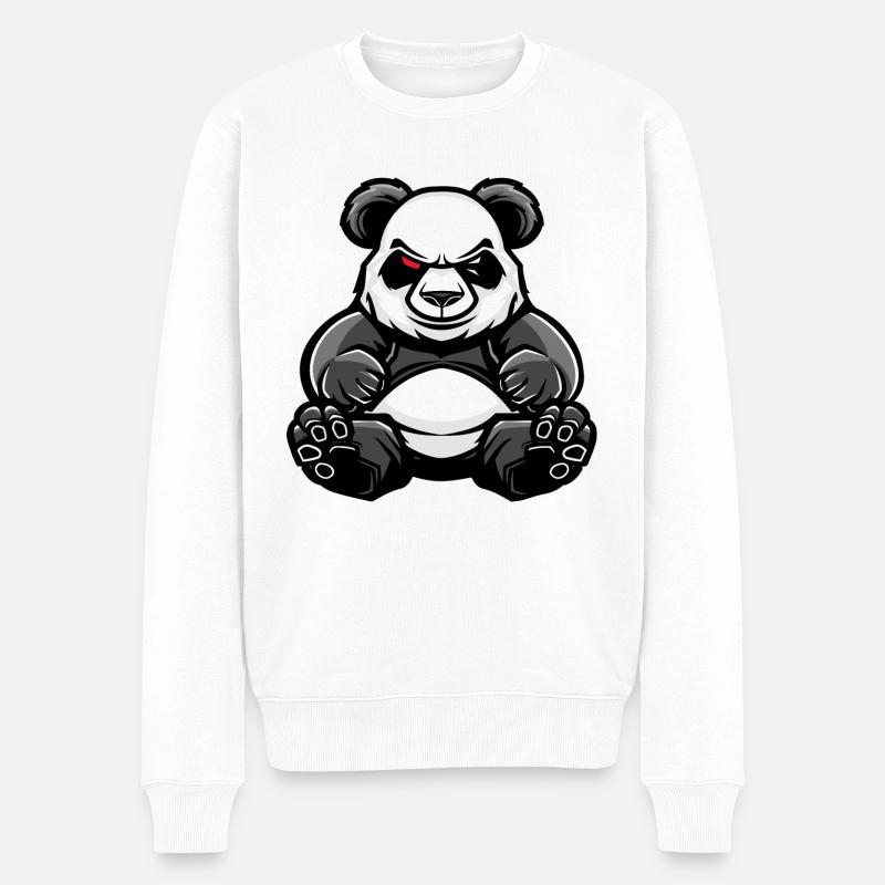 Panda Comic - Männer Premium Bio Pullover - Weiß