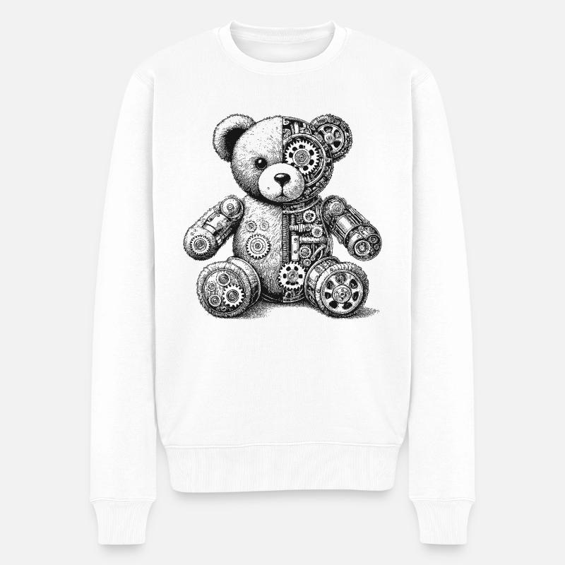 Ours en peluche robot - Pull Premium bio Homme - blanc