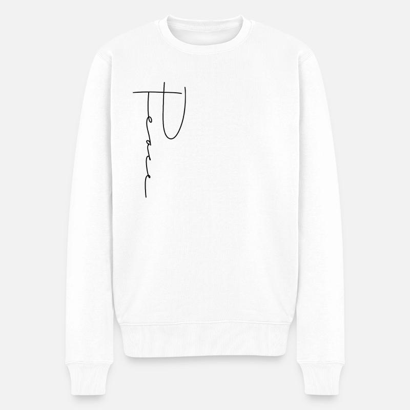 Peace Handschrift - Männer Premium Bio Pullover - Weiß