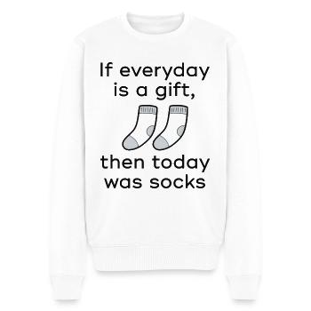 Today Was Socks - Men's Premium Organic Jumper - white - Front - Thijin (182cm)