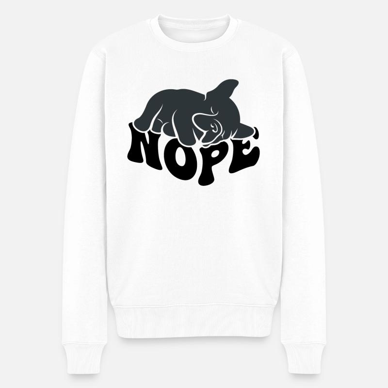 Bulldog Nope - Pull Premium bio Homme - blanc