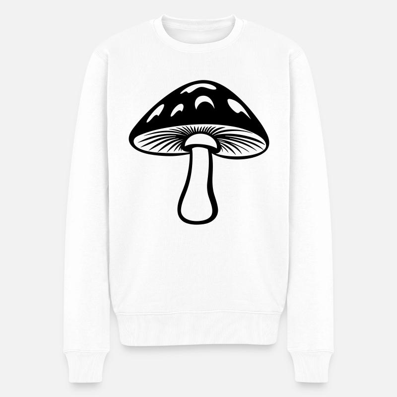 Pilz - Männer Premium Bio Pullover - Weiß
