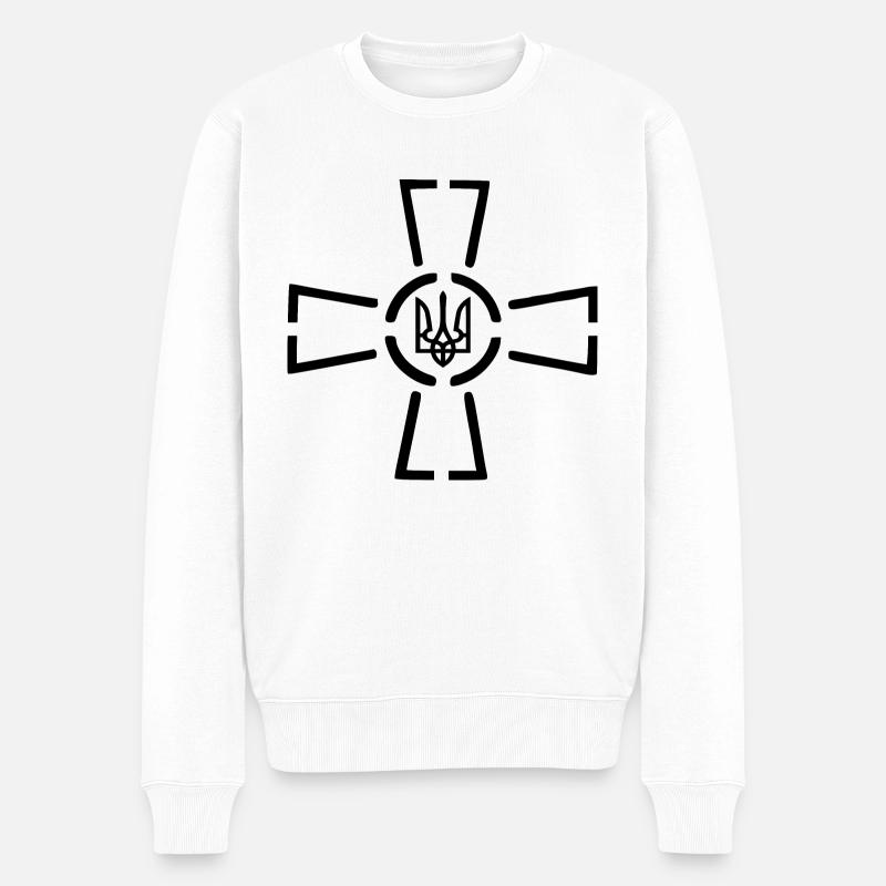 Ukraine - Männer Premium Bio Pullover - Weiß