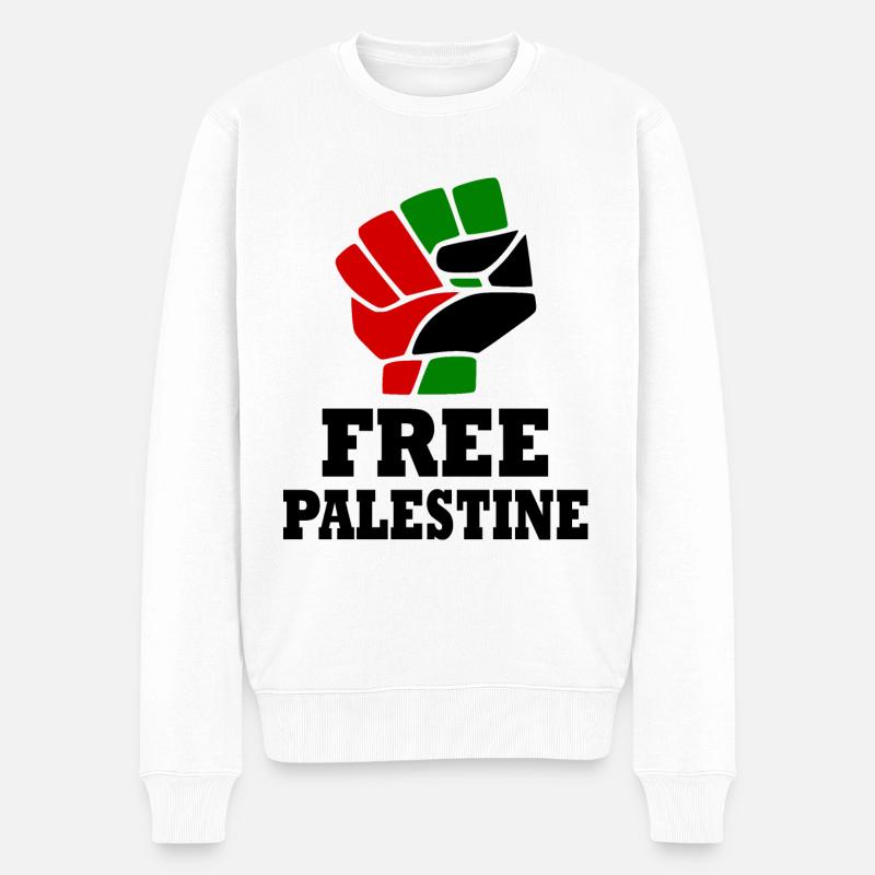 Free palestine - Pull Premium bio Homme - blanc