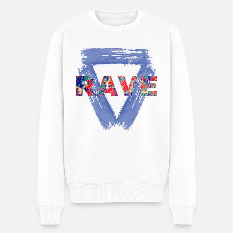 rave e 42 - Männer Premium Bio Pullover - Weiß