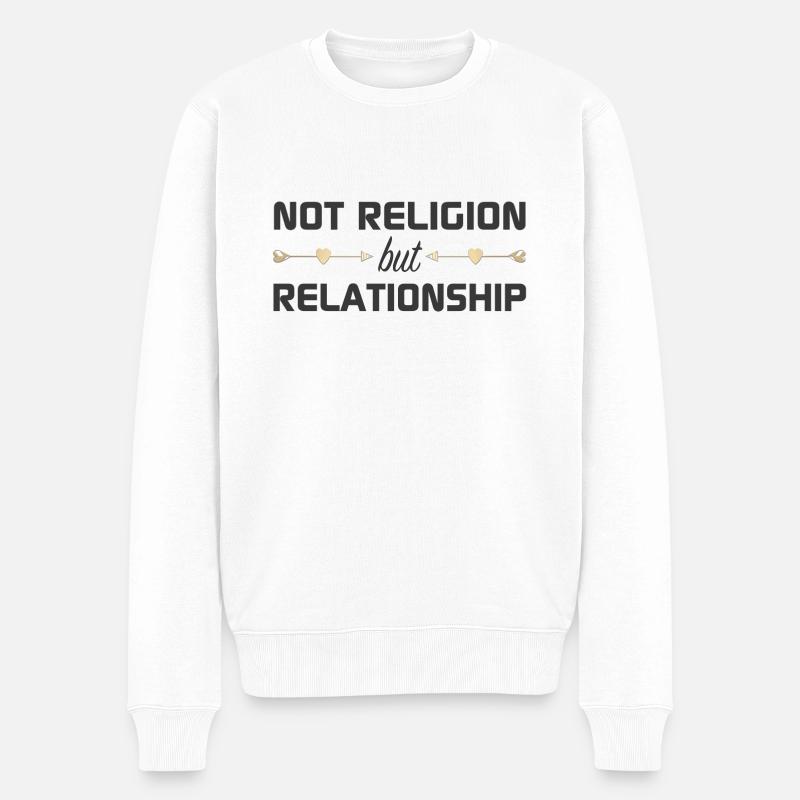 Le design chrétien n’est pas une religion mais une relation - Pull Premium bio Homme - blanc