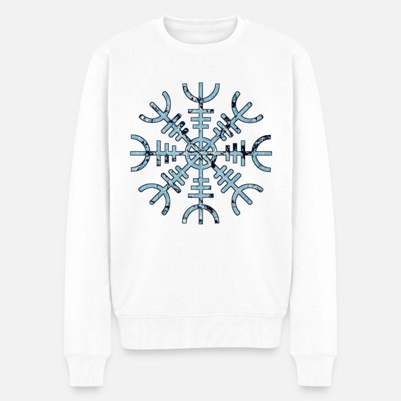 aegishjalmur e 55 - Männer Premium Bio Pullover - Weiß