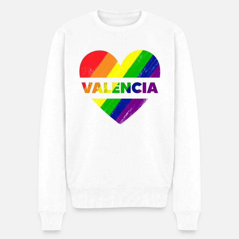Valencia LGTBIQ - Männer Premium Bio Pullover - Weiß