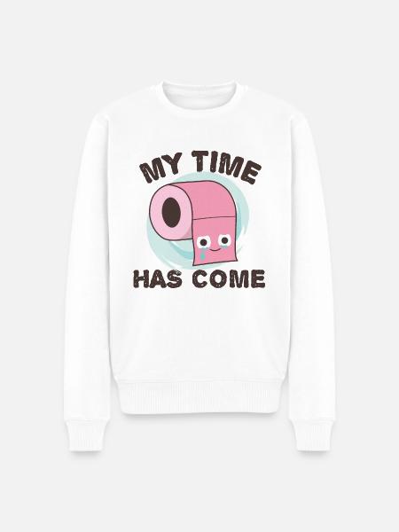 Carta igienica "Il mio tempo è arrivato", divertente scherzo wc - Maglione ecologico premium da uomo - bianco