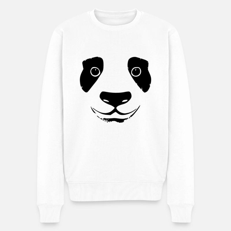 Panda Face : Panda Lovers - Pull Premium bio Homme - blanc