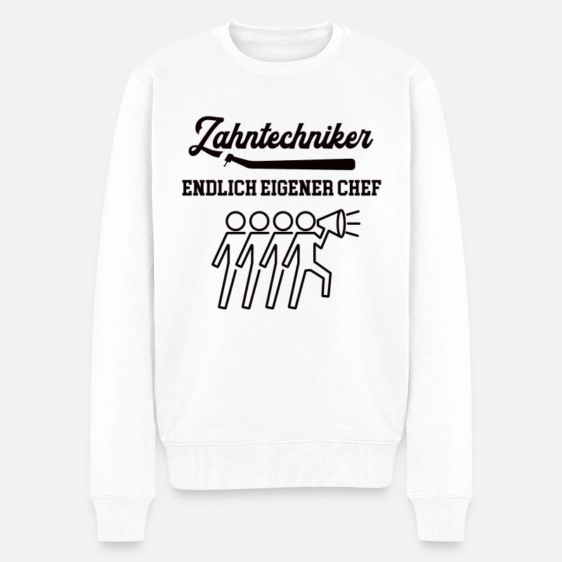 Zahntechniker Chef werden Selbstständig machen - Männer Premium Bio Pullover - Weiß