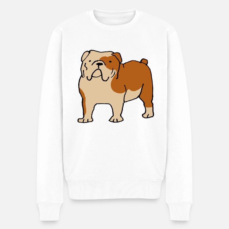 Englische Bulldogge - Männer Premium Bio Pullover - Weiß