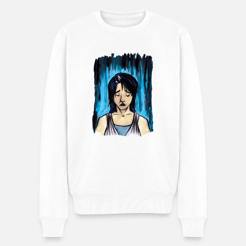 Sadness - Männer Premium Bio Pullover - Weiß