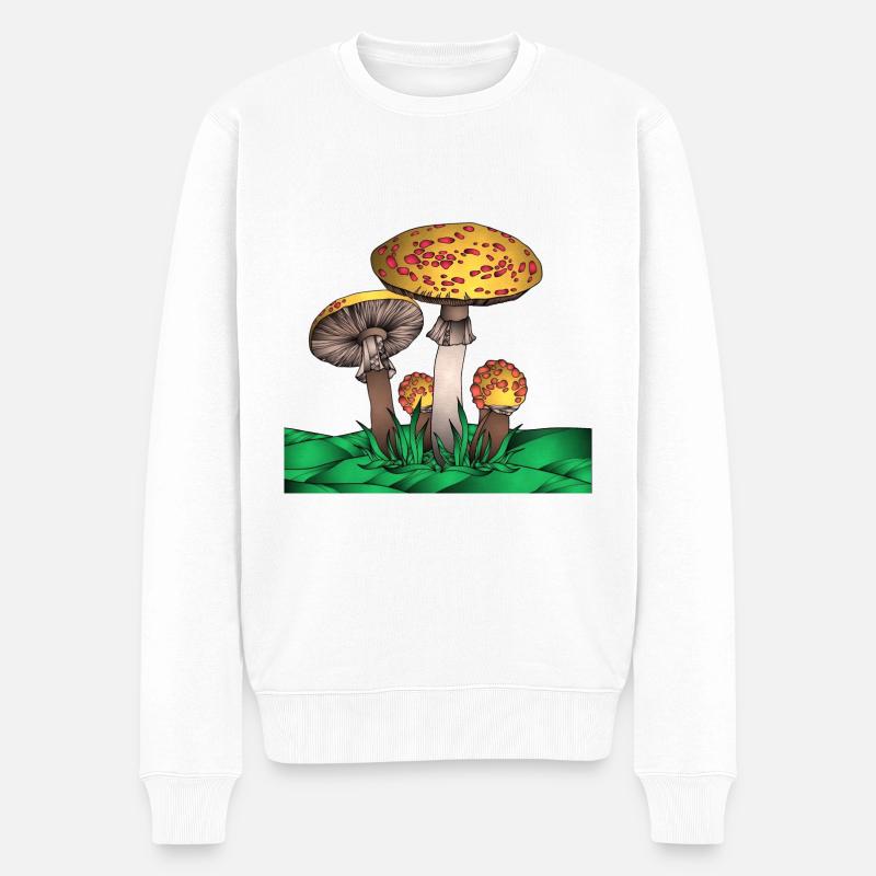 Magic Mushroom - Männer Premium Bio Pullover - Weiß
