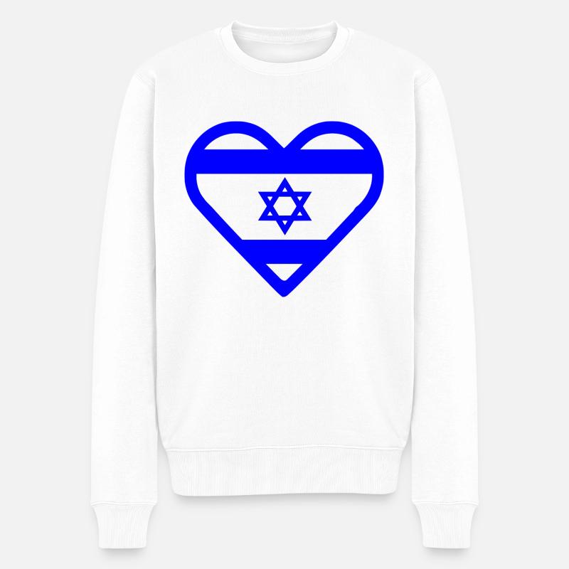 Israel - Männer Premium Bio Pullover - Weiß
