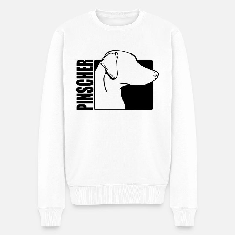 Pinscher Profil Chiens Chien Wilsigns - Pull Premium bio Homme - blanc