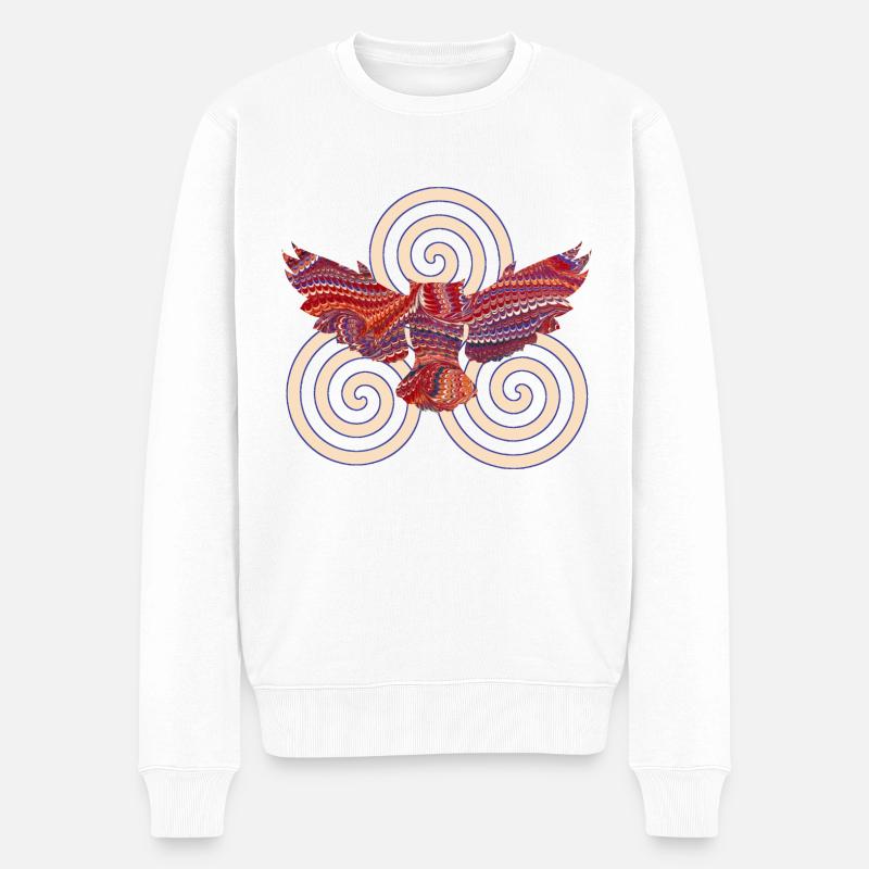 hibou e 110 avec triskele - Pull Premium bio Homme - blanc
