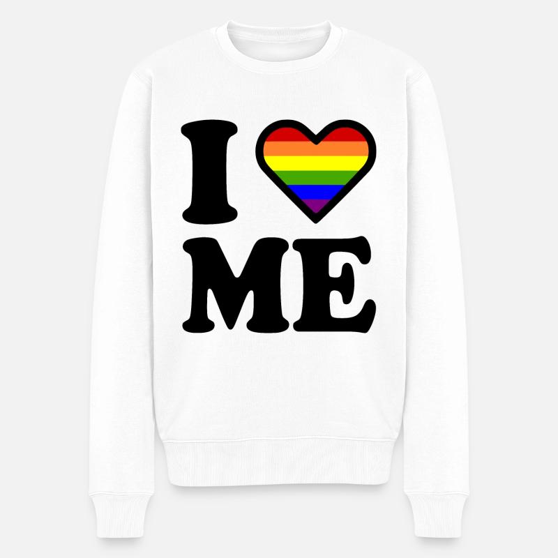 I love me - Pull Premium bio Homme - blanc