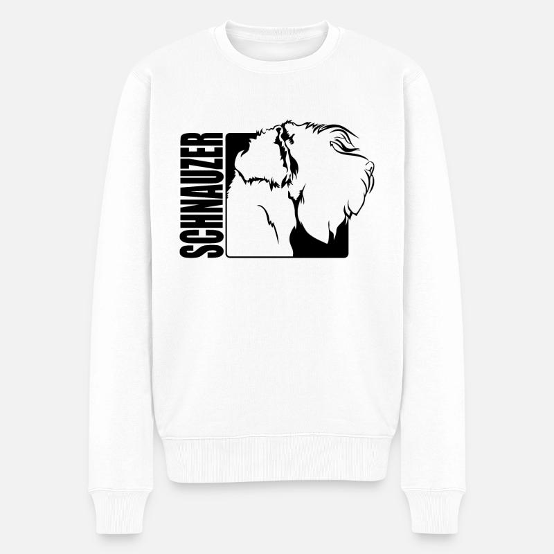 Schnauzer Profil Chiens Chien Wilsigns - Pull Premium bio Homme - blanc