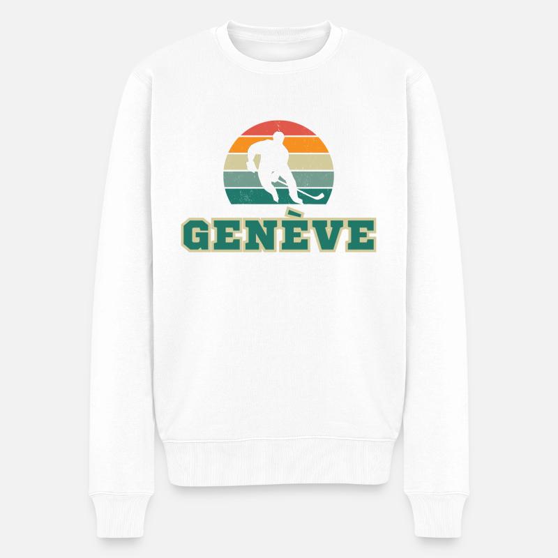 Genève, meine Stadt! - Männer Premium Bio Pullover - Weiß