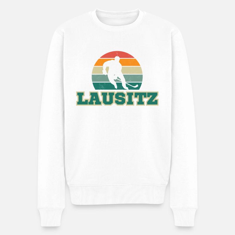 Lausitz, meine Stadt! - Männer Premium Bio Pullover - Weiß