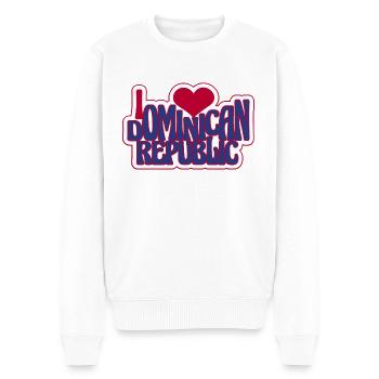 I love the Dominican Republic - Men's Premium Organic Jumper - white - Front - Thijin (182cm)