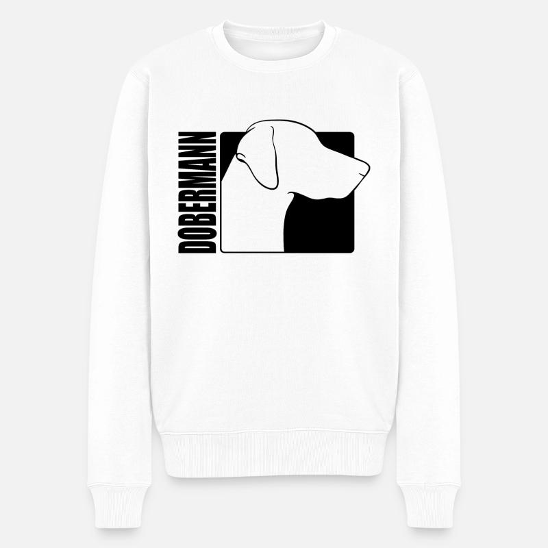 Dobermann Profil IGP Hunde Hund Wilsigns - Männer Premium Bio Pullover - Weiß