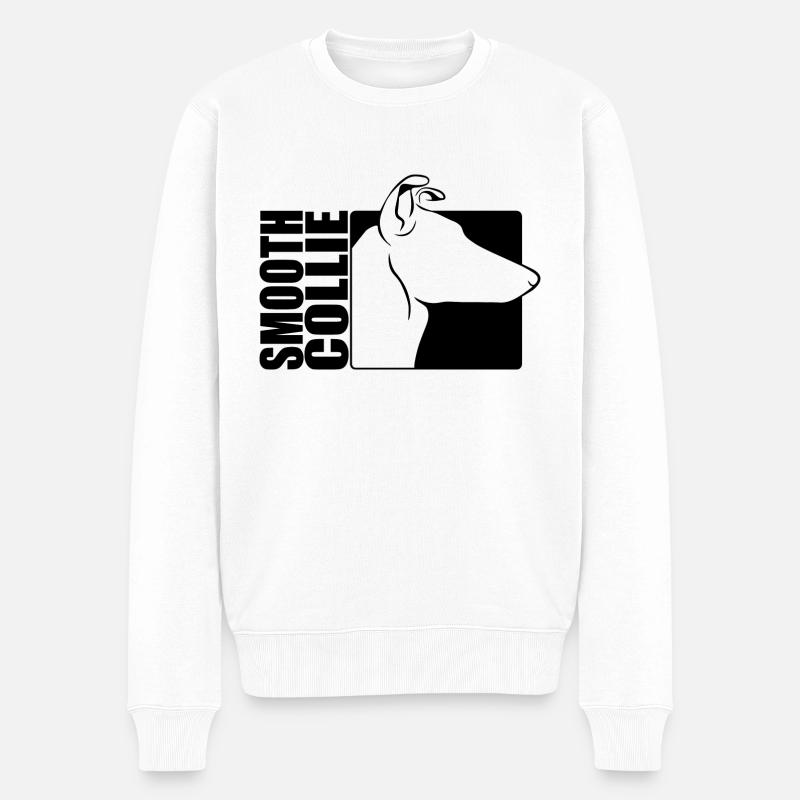Smooth Collie Profil Hunde Hund Wilsigns - Männer Premium Bio Pullover - Weiß