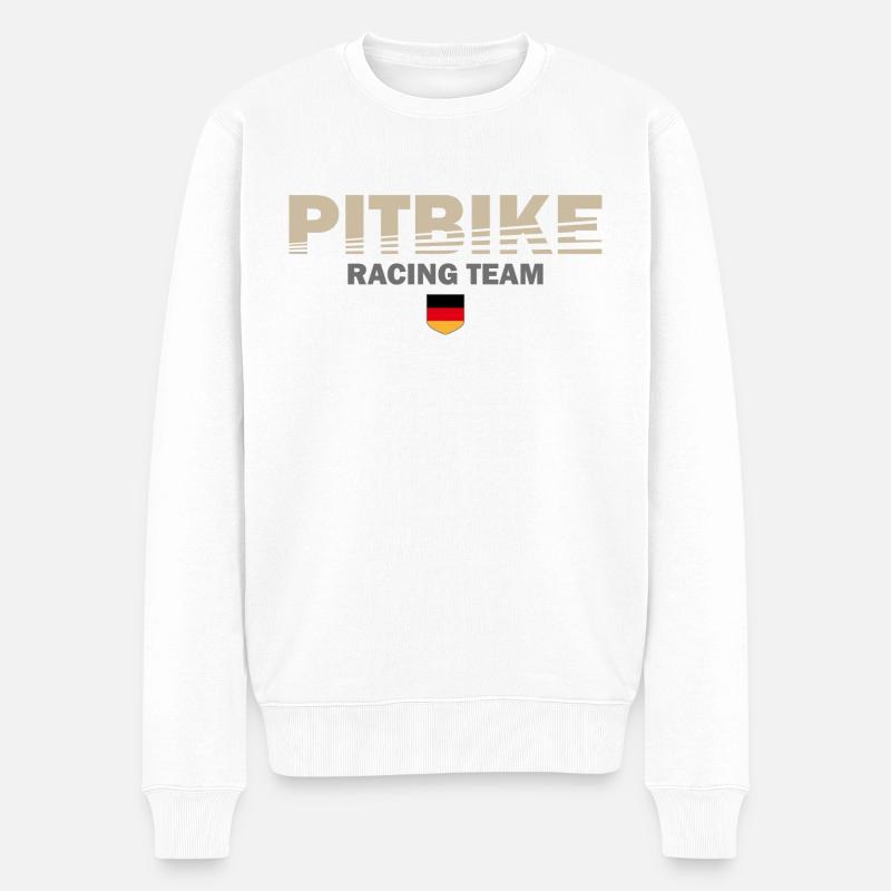 Pitbike Racing Team Deutschland - Männer Premium Bio Pullover - Weiß
