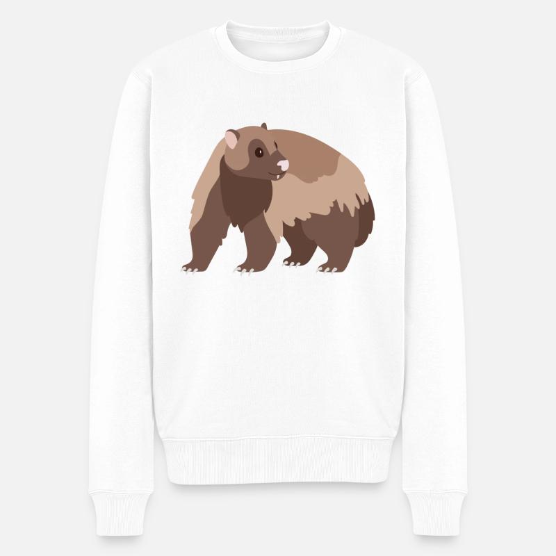 Vielfraß - Männer Premium Bio Pullover - Weiß