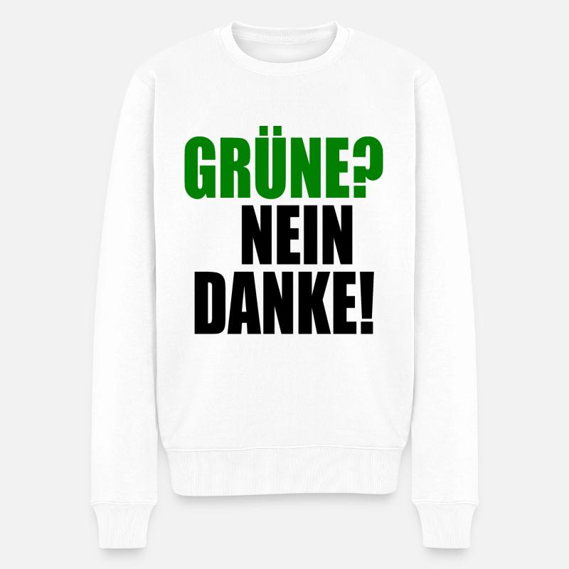 grüne nein danke - Männer Premium Bio Pullover - Weiß