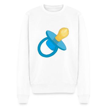 Sucette bleu - Sucette bébé - Sucette - Pull Premium bio Homme - blanc - Devant - Thijin (182cm)