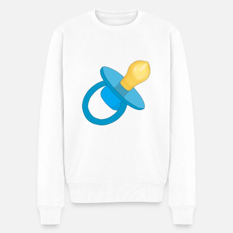 Sucette bleu - Sucette bébé - Sucette - Pull Premium bio Homme - blanc