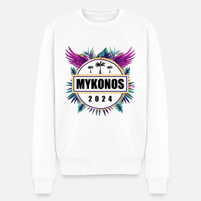Mykonos 2024 Team - Männer Premium Bio Pullover - Weiß