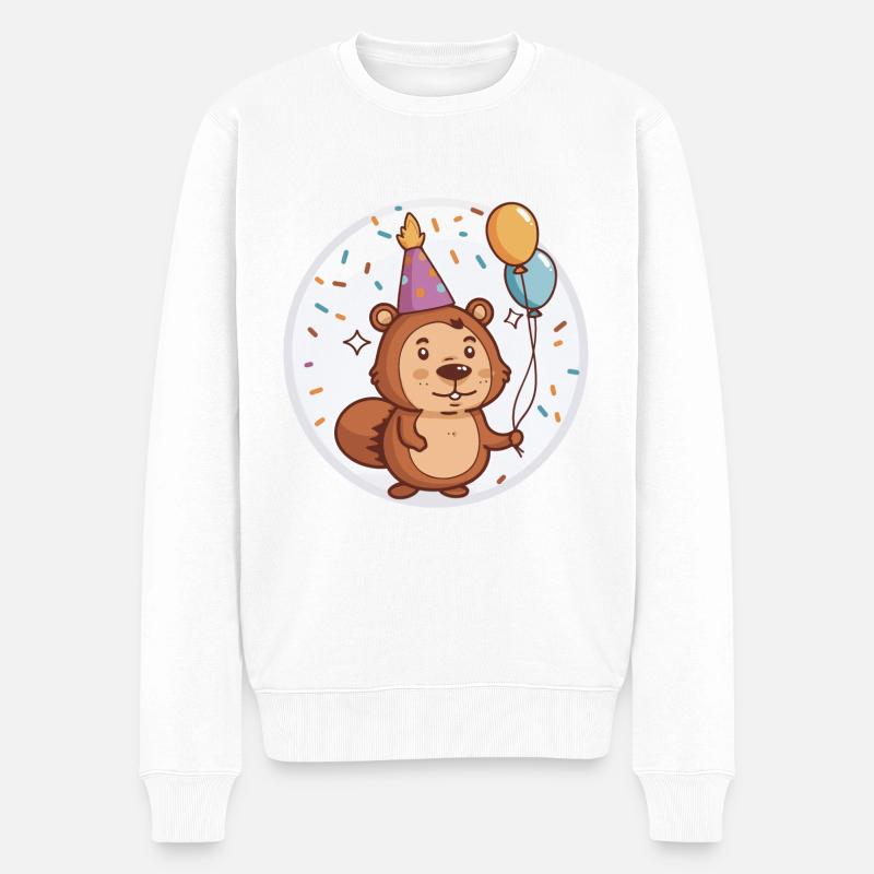 Bébé d’anniversaire de castor - Pull Premium bio Homme - blanc