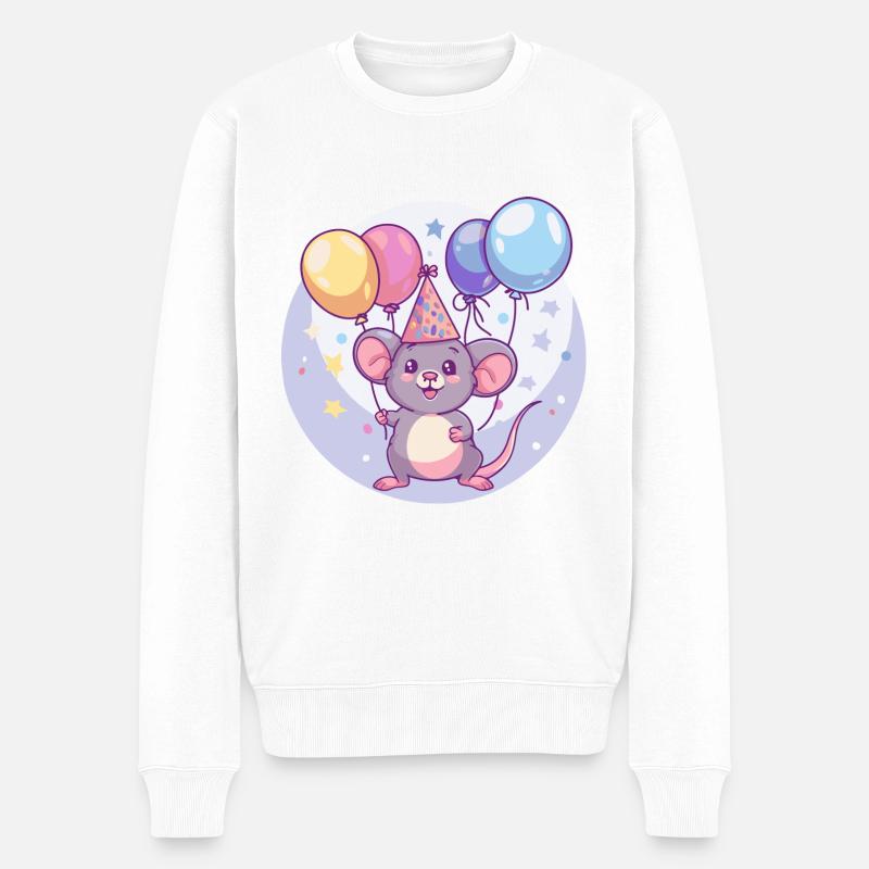 Souris Anniversaire Bébé - Pull Premium bio Homme - blanc