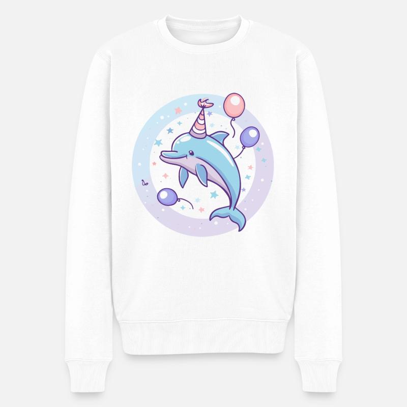 Dauphin Anniversaire Bébé - Pull Premium bio Homme - blanc