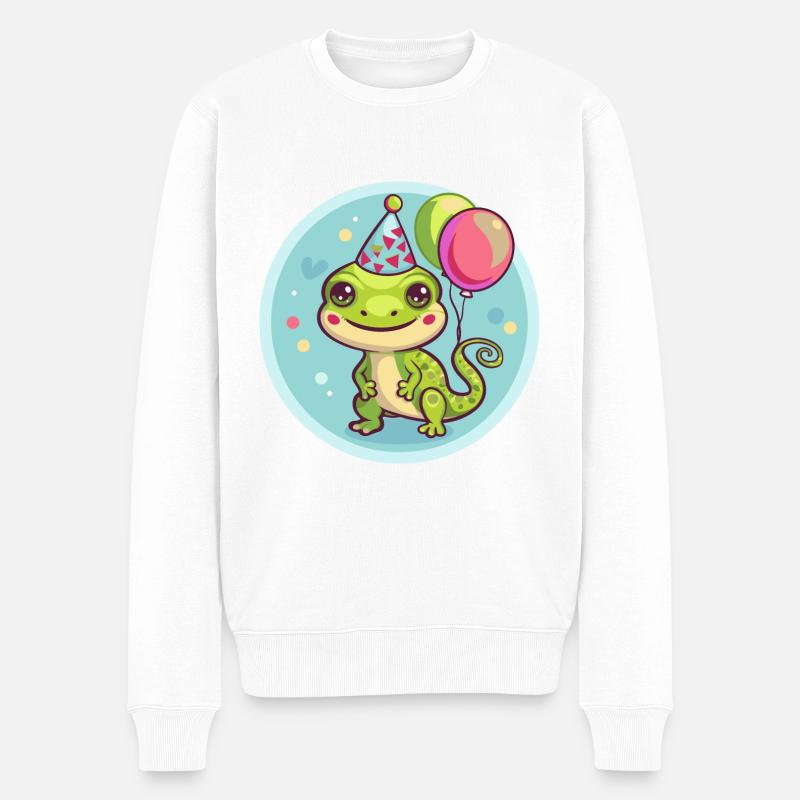 Lézard Anniversaire Bébé - Pull Premium bio Homme - blanc