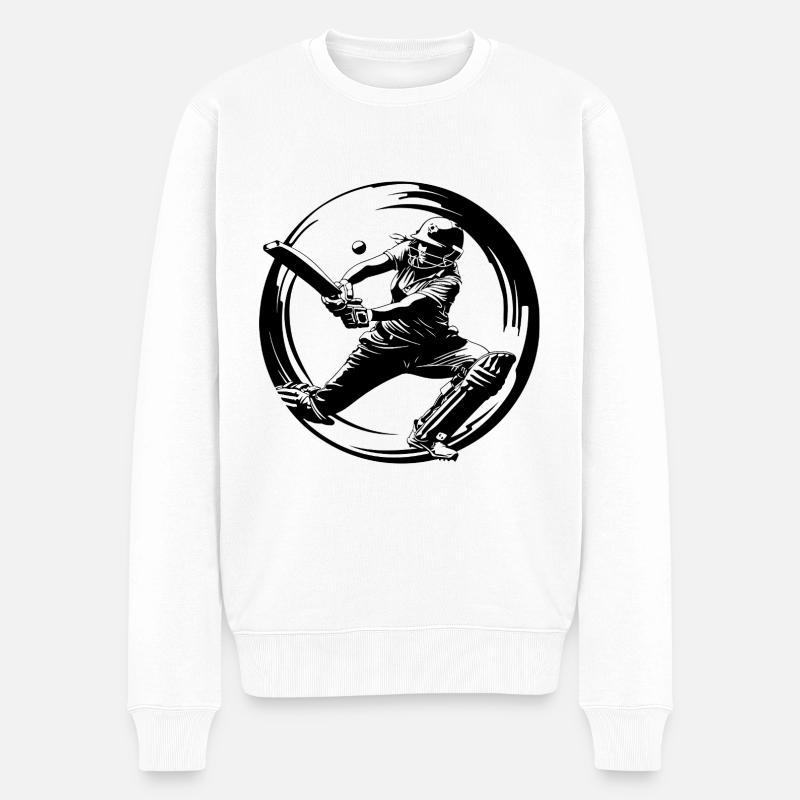 Cricket Sport - Männer Premium Bio Pullover - Weiß