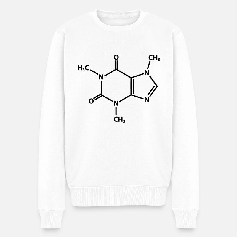 Molécule de caféine - Pull Premium bio Homme - blanc