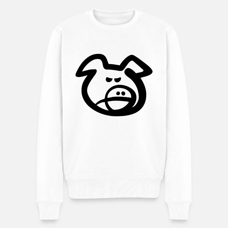 Schweinekopf (Vektor) - Männer Premium Bio Pullover - Weiß