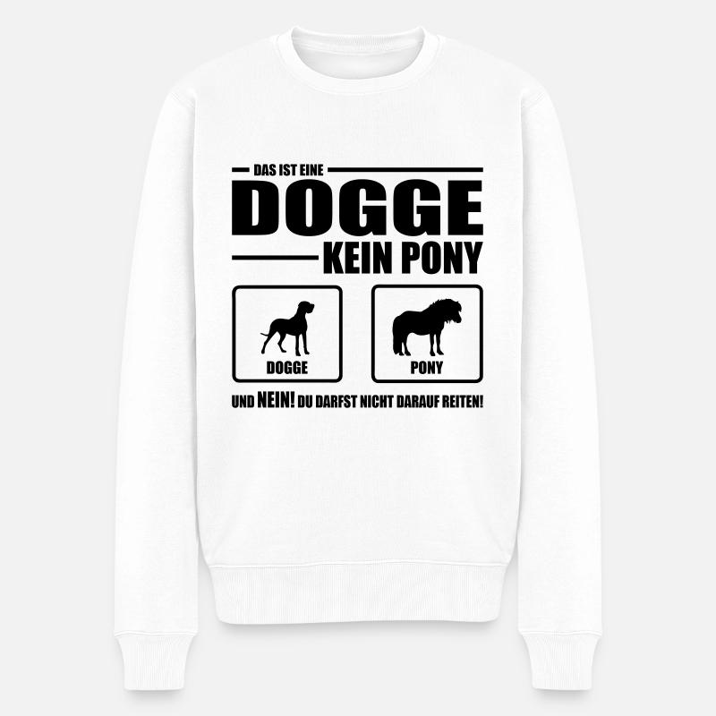 DOGGE KEIN PONY Wilsigns Hundespruch Hunde - Männer Premium Bio Pullover - Weiß