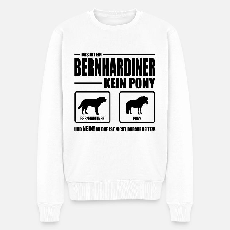 BERNHARDINER kein Pony Wilsigns Hundespruch Hund - Männer Premium Bio Pullover - Weiß