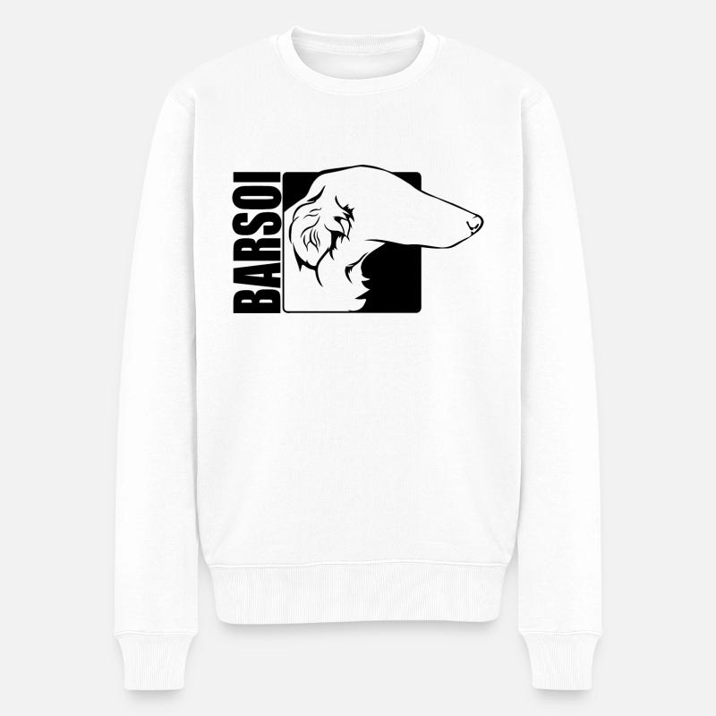 Barsoi Profil Hunde Hund Wilsigns - Männer Premium Bio Pullover - Weiß