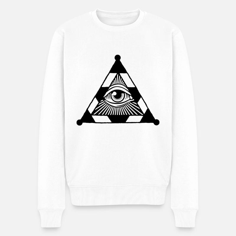 Auge - Männer Premium Bio Pullover - Weiß