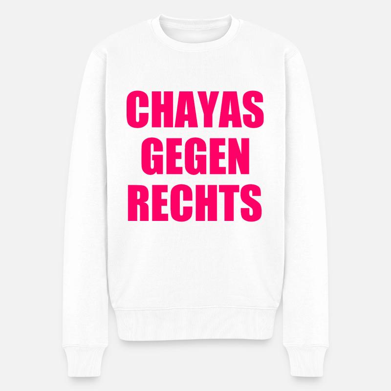 chayas gegen rechts - Männer Premium Bio Pullover - Weiß