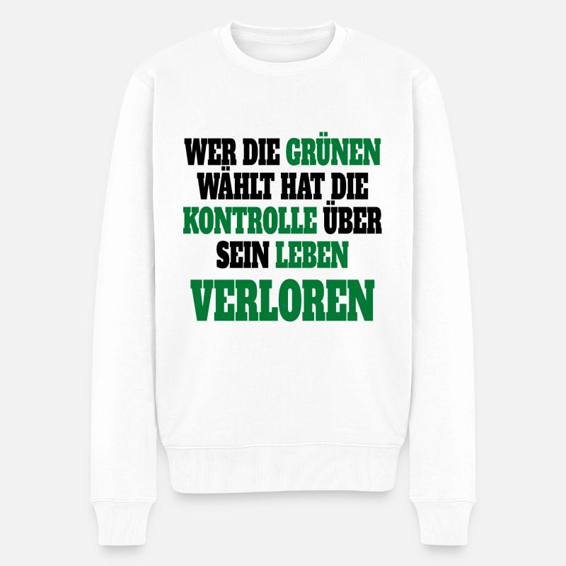 Witze Grüne Die Grünen Habeck Baerbock Partei - Männer Premium Bio Pullover - Weiß