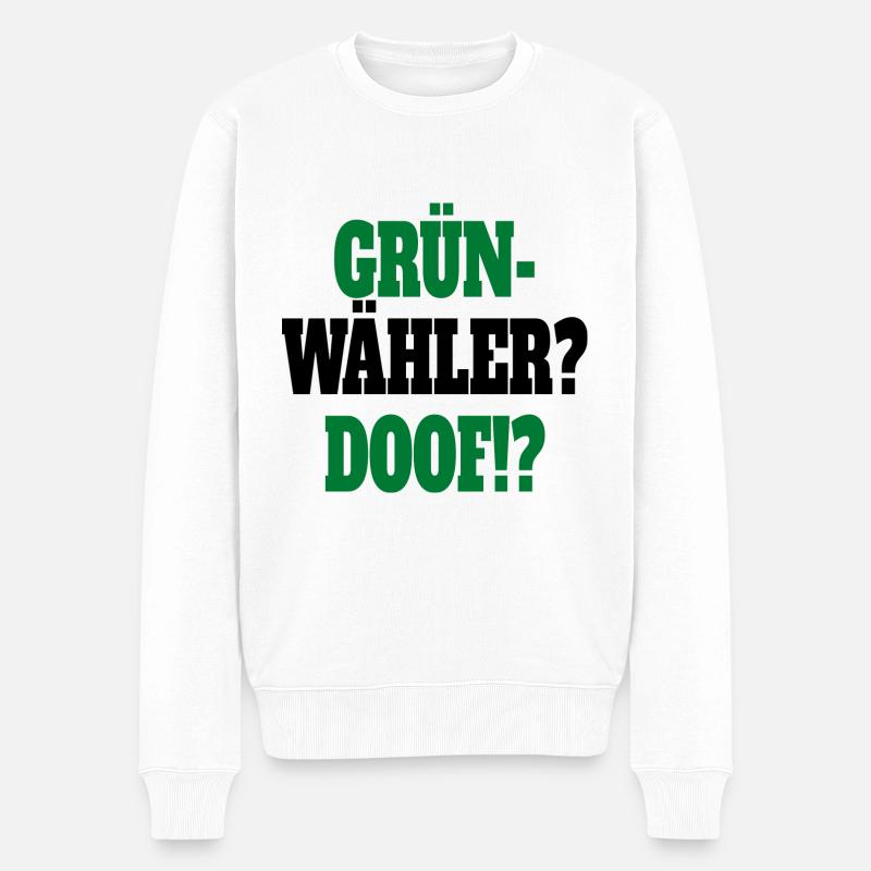 Witze Grüne Die Grünen Habeck Baerbock Partei - Männer Premium Bio Pullover - Weiß